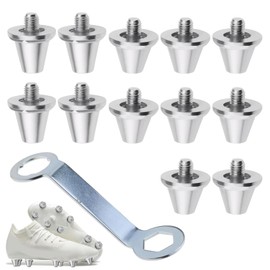 12pcs Metal Football Boots with Spanner, Replacement Studs, 4pcs 13mm Aluminium Spikes, 8pcs 15mm Aluminium Spikes