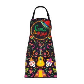 CMNIM Cinco De Mayo Aprons Gifts Mexico Aprons for Women Men Mexican Kitchen Cooking Chef Bbq Apron with Pocket Mexican Fiesta Gift, Cinco De Mayo Aprons, Medium