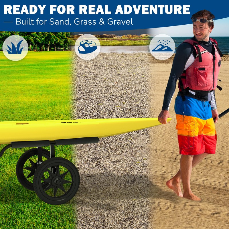 GanFindX Heavy Duty Kayak Cart | Adjustable Foldable Trolley with