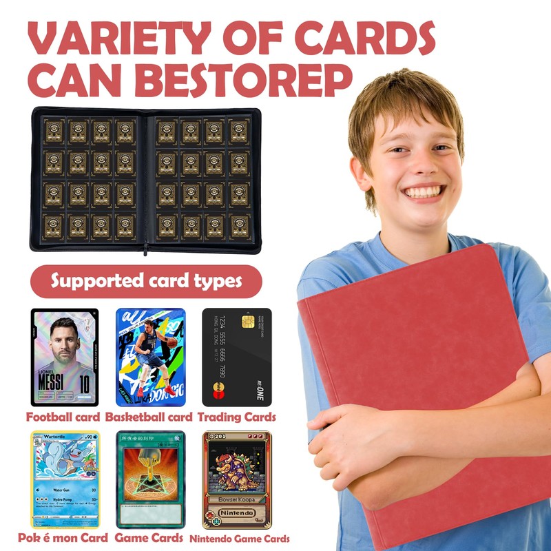 1000+ Pockets Trading Card Binder,16 Pockets Trading Card Binder Ringless