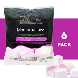 La Nouba Sugar-Free Marshmallows – 6 Bags – 2.7 oz. – Low Calorie, Low Carb, Fat-Free and Gluten Free Snack – Traditional Delicious Taste – All Natural and Healthy Marshmallows