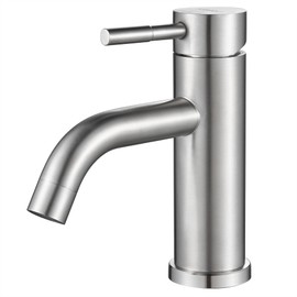 Kohonby Single Hole Bathroom Faucet,Single Handle Brushed Nickel Bathroom Sink Faucet,Modern Stainless Steel Commercial Basin Faucet (No Drain）