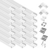 hunhun 20-Pack 6.6ft/2Meter U Shape White LED Aluminum Channel System