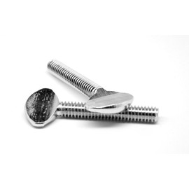#10-32 x 3/4" Fine Thread Thumb Screw Type B No Shoulder Low Carbon Steel Zinc Plated Pk 100