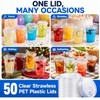 200 Pcs Clear Strawless Plastic Lids Fits for 12, 16,