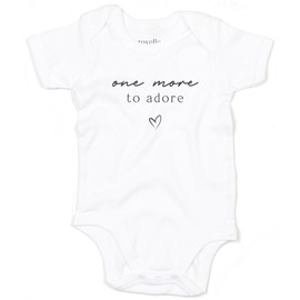 ROYELLE STEVENS Pregnancy Baby Announcement Coming Soon Newborn One More To Adore Baby Bodysuit Vest Unisex Baby Bodysuits Cotton Short Sleeved Boys Girls