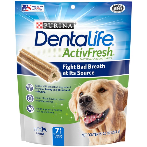 Purina DentaLife Large Dog Dental Chews; ActivFresh Daily Oral Care
