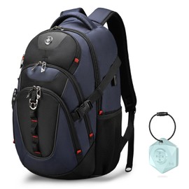 Swissdigital Design Travel Backpack for Men with Apple Find My, Laptop Backpack with USB Charging Port, RFID Protection, Add-A-Bag System - Travel Backpack for Men