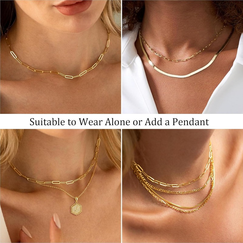 BLThing 925 Sterling Silver Paperclip Chain Necklace for Women, 3mm