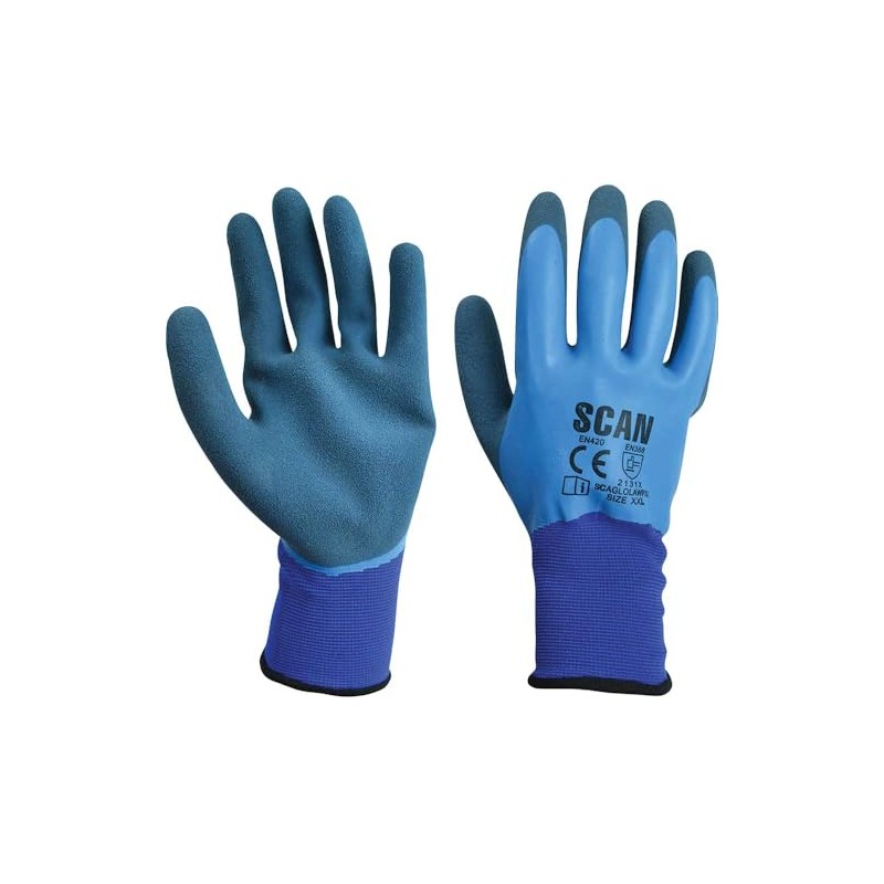 Scan SCAGLOLAWPXX Waterproof Gloves with Latex Palm - Size 11