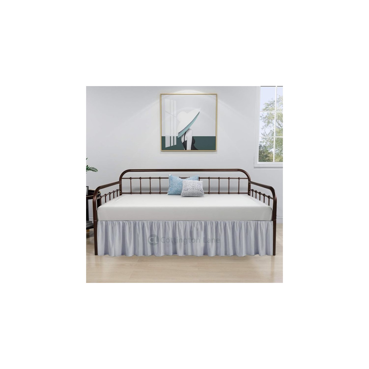 Daybed Skirt with Split Corners Twin - Daybed Dust Ruffle Split Corners