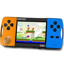 16 Bit Handheld Games for Kids with 3.5" IPS Large Screen Built-in 216 Retro Video Games Portable Gaming Player with Rechargeable Battery Mini Arcade Electronic Toy Gifts for Boys Girls (Blue+Orange)