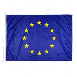 European flag 100 x 70 cm, made of nautical wind protection fabric of 115 g/m², washable European flag 100 x 70 cm, professional European flag 100 x 70 cm with cord, cap seam and reinforcement tape on