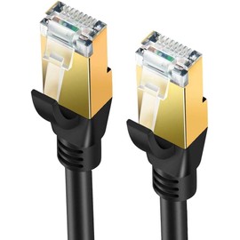 5 Metro Cable Ethernet Cat8, Cable de Red con Conector RJ45 10 Gigabit, 2,000MHZ, LAN Cable Blindado para Módem, Enrutador, PC, Mac, Computadora Portátil, Nintendo Switch, (PS3- PS5) Xbox (5M Negro)