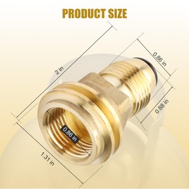 POL to QCC1 Propane Adapter, Brass Propane Tank Adapter Converts POL LP Tank Service Valve to QCC1 / Type1 Hose or Regulator - Old to New