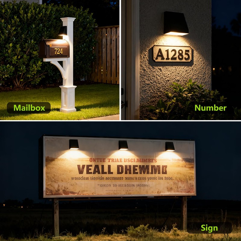 Solar Mailbox Light Downlight Outdoor Waterproof for Address, House Number