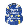 Blue Happy Birthday Party Paper Plates 7”for Boys,Girls,Kids,Men,Women,10Pcs 18cm Disposable