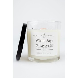 Hooties Candles White Sage and Lavender Scented Candle – Lavender, Sage, Cedar and Chamomile Scented Candles – Gifts for Her, Mom, Friends & Men – Made in USA - 8oz Coconut Soy Candle