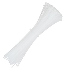 EMTSEB 200 Pack of White Cable Ties, 300mm x 4.8mm Heavy Duty Self Locking Nylon Zip Ties for Home Office Garage and Workshop