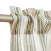 TOPICK Linen Striped Panel Curtain, Semi-Transparent Bistro Curtain, Sheer Curtain,