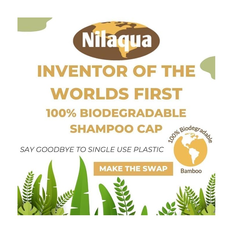 Nilaqua NO Rinse Shampoo & Conditioner Cap - 100% Biodegradable