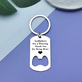 Vadaka Godfather Keyring from Godchild Godfather Gifts from Goddaughter Godson Godfather Proposal Gifts Thank You Keyring for Godfather Bottle Opener Keyring Baptism Christening Father's Day Jewelry