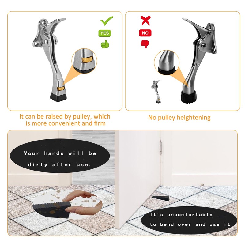 GoldPig Kickdown Door Stopper, 2 Packs Door Holder to Keep