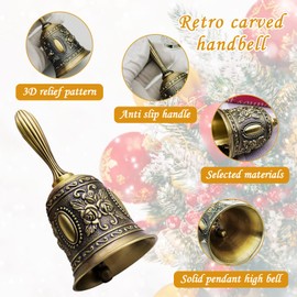 UZSUZZ Hand Bell, Resturant Service Bell, Christmas Bell, Hand Bell, Vintage Bell, Beautifully Carved Hand Bell for Restaurants, Schools and Pet Training