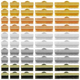 250pcs Ribbon Clamp End Clamp Cord Ends Bracelet Pinch Crimp Ends Bookmark Leather Fastener Clasps for Jewelry Craft Supplies DIY Choker Anklets(5 Colors,5 Sizes)