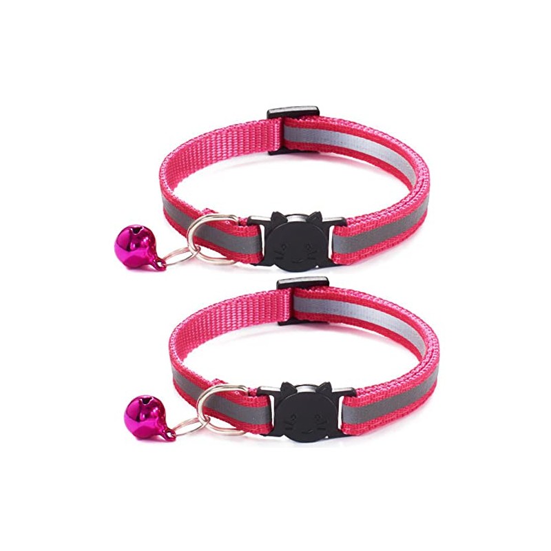 Qinao 2Pack Cat Collars Quick Release Reflective Kitten Collar with