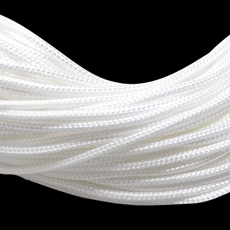 Trimming Shop 2mm Wide White Nylon Braided Cord for Gear