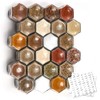 Homazing Set of 24 Hexagon Glass Spice Jars with Shaker
