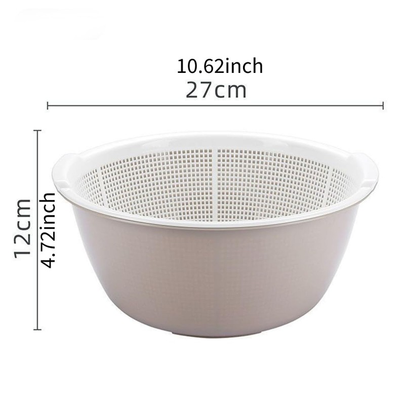 HAOHIZE Plastic Colander, Double Layer Colanders Bowl Set Vegetable Fruit