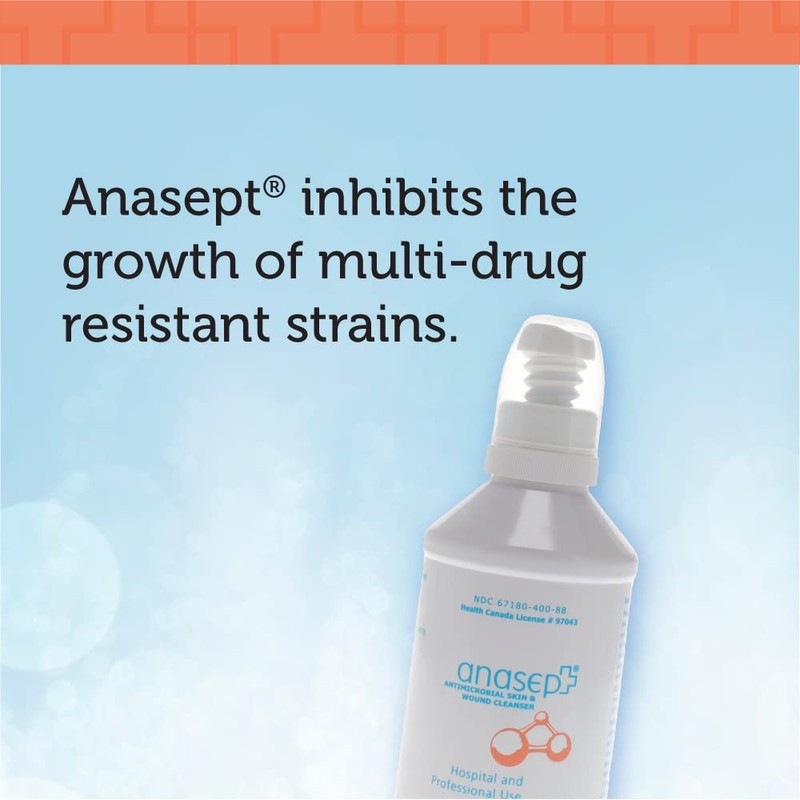 Anasept-Antimicrobial Skin and Wound Cleanser, 8 oz. Bottle with Finger