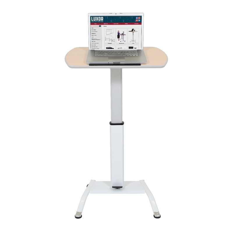 Classroom Basics LX-PNADJ-LW Pneumatic Adjustable-Height Lectern/Mobile Standing Desk - Light