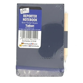 Police style mini reporters notebook with pencil and elastic strap
