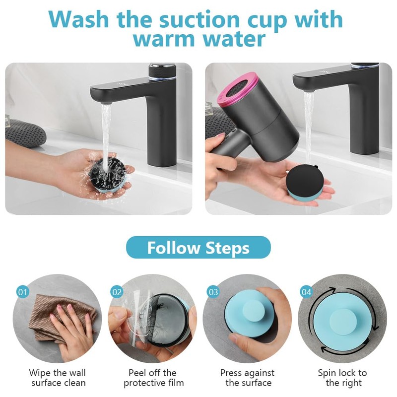flintronic 2 Pcs Vacuum Suction Cup Hooks, Waterproof Reusable Heavy