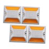 Operitacx 4pcs Reflective Cast Aluminum Road Markers for Enhanced Night