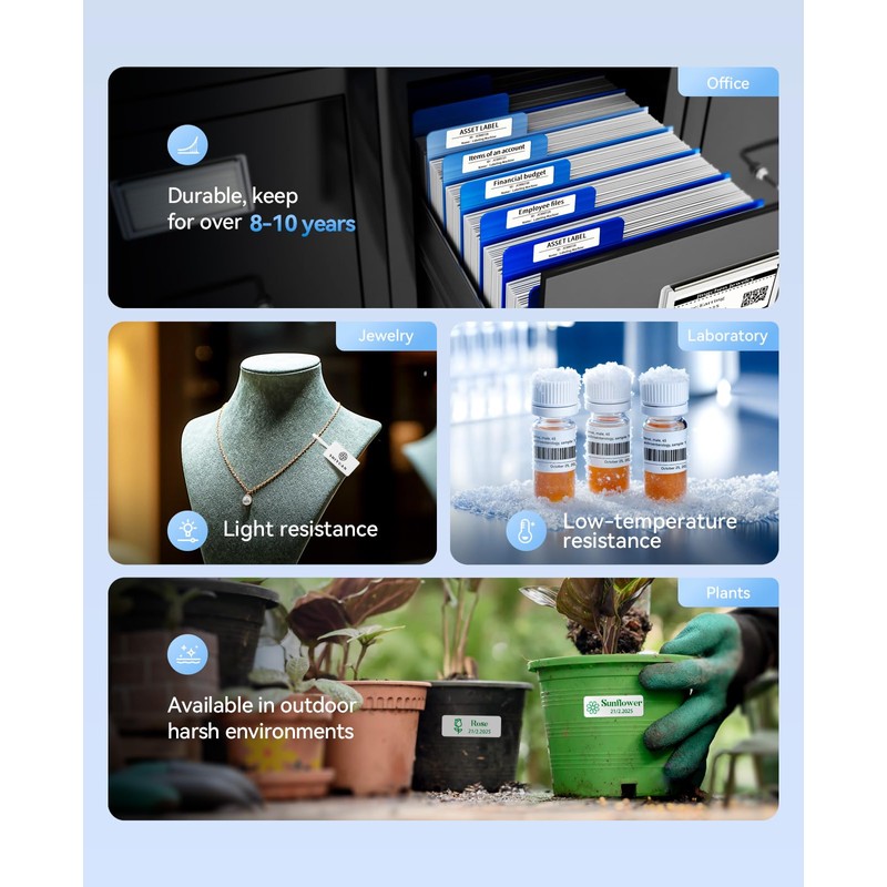 NIIMBOT N1 Bluetooth Label Maker Machine, Thermal Transfer Technology, Permanent