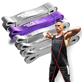 RL Grips® Resistance Elastic Bands for Muscle Building - Fitness Bands for Crossfit Outdoor or Calisthenics - Bands for Pull-ups and Support (Purple)