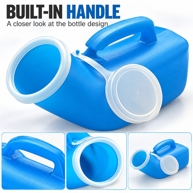 Male External Urine Collector Bottle with Lid for Personal Bathroom