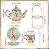 Zhehao Zhehao 20 Pcs Porcelain Tea Set with Metal Holder