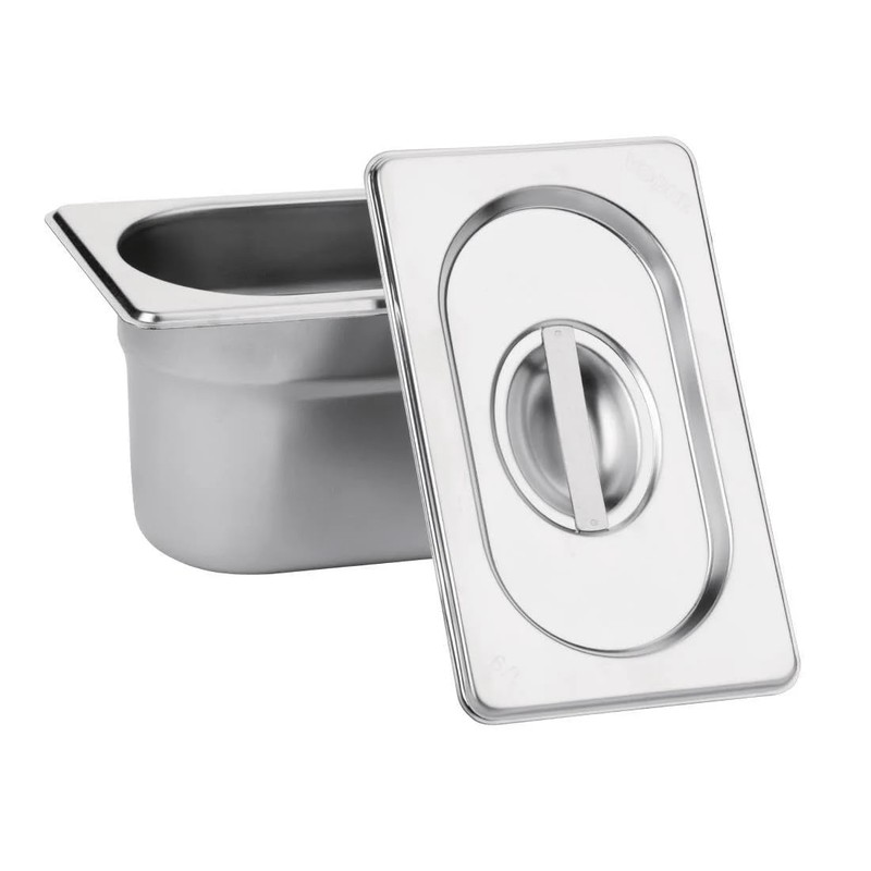 Vogue K972 Stainless Steel 1/4 Gastronorm Lid Cover Top Food
