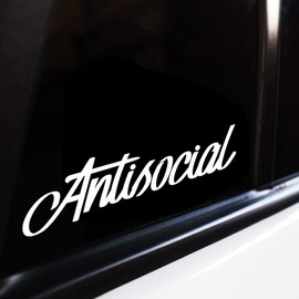 Antisocial Car Sticker, Vinyl Decal Sticker, Car Window Bumper Sticker, JDM Sticker, Funny Motorhome Sticker, Car Bumper Sticker, Funny Car Sticker, 200mm