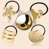 8 Pcs ligas para cabello de Metal,Elásticas Diademas Doradas Metal