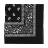 Motique Accessories 22 Inch Cotton Paisley Bandana - Black