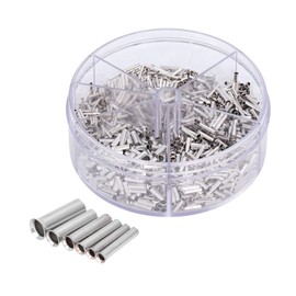 1900Pcs Wire Ferrules Assortment Kit 0.5‑2.5mm² Non Insulated Ferrules Pin Cord End Terminals Copper Crimp Terminal Connector 14‑22 AWG