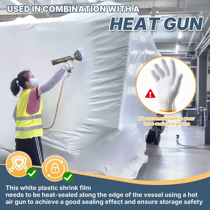 16' X 26.3' Polyethylene Plastic Shrink Wrap for Boat Shrink
