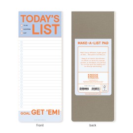 Knock Knock 1-Count Today's List Make-a-List Pad - Daily Planner Pad & To Do Pads, 3.5 x 9-inches