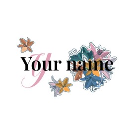 Customize Girl Name On Wall Decal with Lovely Colorful Lily Flowers for Kids Rooms Nursery Decoration - Mural Flower Wall Sticker for Home Girls Room, Car and Laptop